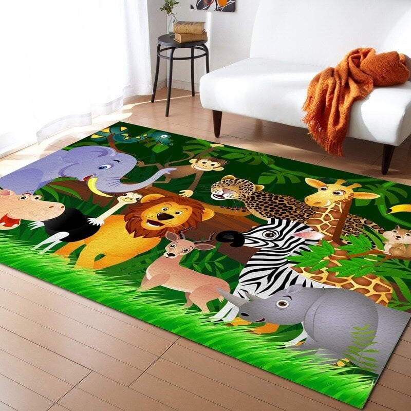 (3-50x80cm) Metsäeläin kirahvi norsu leijona koira koristematto lasten makuuhuone kylpyhuone ravintola keittiö liukumaton lattiamatto hinta ja tiedot | Isot matot | hobbyhall.fi