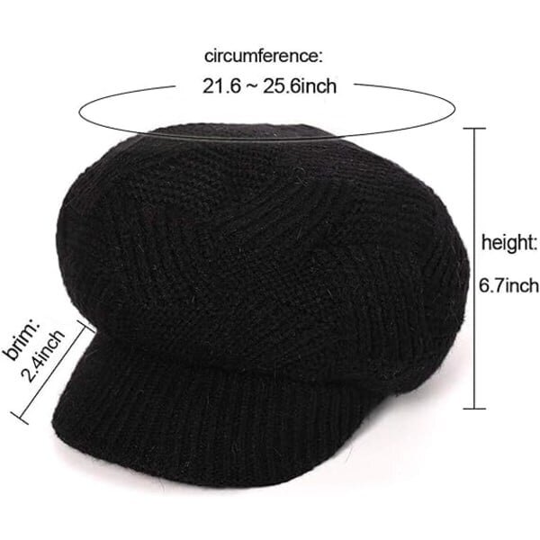 Naisten talvi lämmin pipo Virkattu Slouchy Beanie neulottu lippalakki hinta ja tiedot | Miesten hatut, huivit ja käsineet | hobbyhall.fi