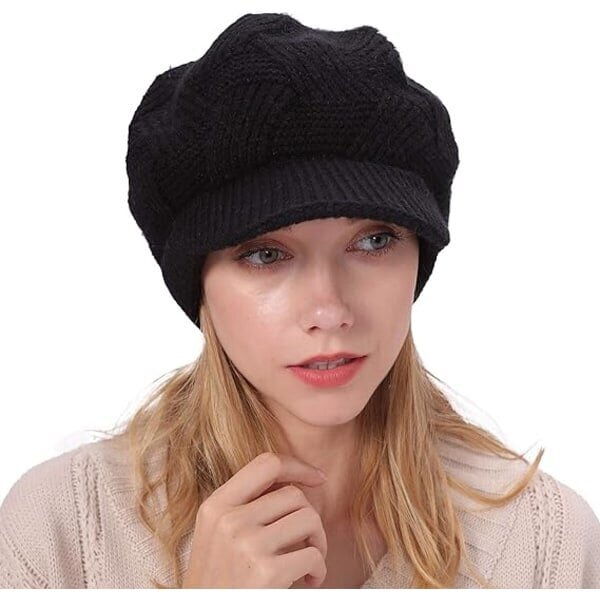 Naisten talvi lämmin pipo Virkattu Slouchy Beanie neulottu lippalakki hinta ja tiedot | Miesten hatut, huivit ja käsineet | hobbyhall.fi