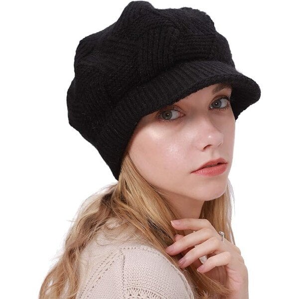 Naisten talvi lämmin pipo Virkattu Slouchy Beanie neulottu lippalakki hinta ja tiedot | Miesten hatut, huivit ja käsineet | hobbyhall.fi