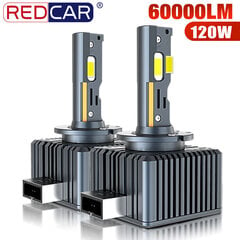 (6500K-60000Lm)60000LM 120W D3S Auton LED Ajovalot Polttimot D3R D1S D2S D4S D2R D3R D4R Turbo LED 5070 CSP Canbus Auto Headlight 6500K Valkoinen 12V hinta ja tiedot | Polttimot | hobbyhall.fi