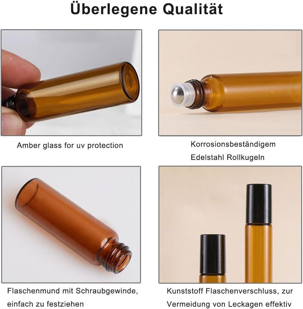 Edelstahl Rullapullot eteerisille öljyille, 5 ml / 10 ml, 20 kpl hinta ja tiedot | Kosmetiikkalaukut ja peilit | hobbyhall.fi