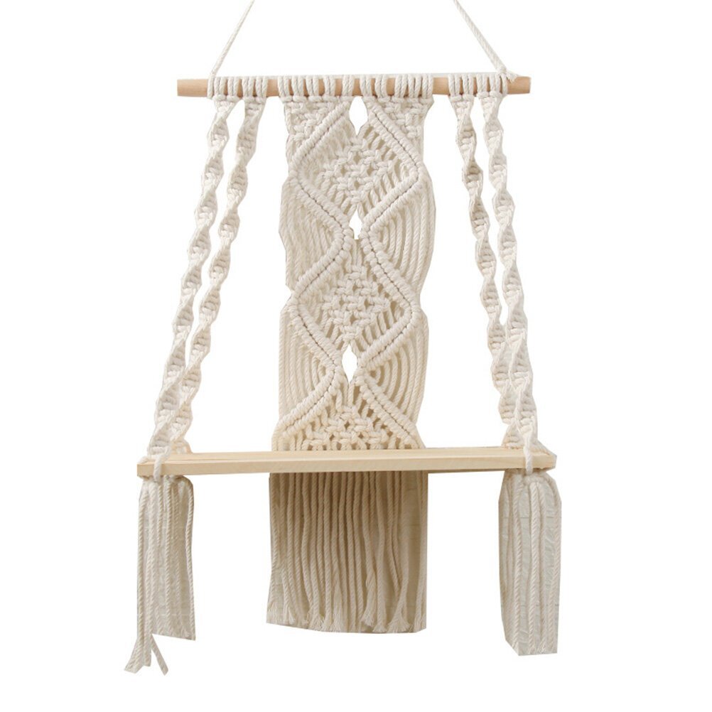 Hyllyt,Boho Macrame seinähylly, käsintehty puuvillaköysi kasvinpidike tapetti hinta ja tiedot | Hyllyt | hobbyhall.fi