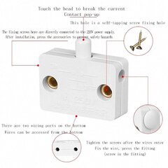 Kytkin,2 kpl kaapin ovikytkimet automaattinen kytkin 1A 250V kaapin lamppukytkimet (valkoinen) hinta ja tiedot | Verkkokytkimet | hobbyhall.fi