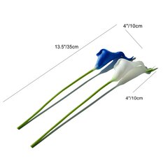 Keinotekoiset kukat,20Pcs Sininen Valkoinen Silk Calla Lily kukkia kotiin ja häät hinta ja tiedot | Keinotekoiset kukat | hobbyhall.fi