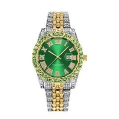 Merkki Miesten Big Diamond Watch Ylellinen Kultakello 18 K Kultakello Kvartsikello Hieno Timantti Miesten Hip Hop Iced Out Kello Relogio Masculino hinta ja tiedot | Miesten kellot | hobbyhall.fi