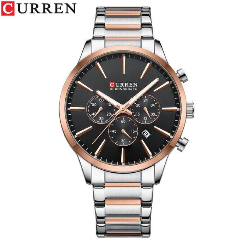 Sininen Curren New Man Wristwatch Vedenpitävä Chronograph Miesten Kello Military Sport Miesten Kello hinta ja tiedot | Miesten kellot | hobbyhall.fi