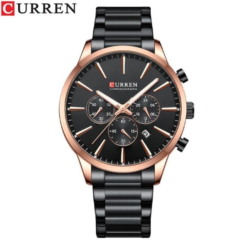 Sininen Curren New Man Wristwatch Vedenpitävä Chronograph Miesten Kello Military Sport Miesten Kello hinta ja tiedot | Miesten kellot | hobbyhall.fi