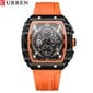 Oranssi Curren New Man Rannekello Vedenpitävä Chronograph Miesten Kello Military Silicone Alkuperäinen Urheilukello hinta ja tiedot | Miesten kellot | hobbyhall.fi