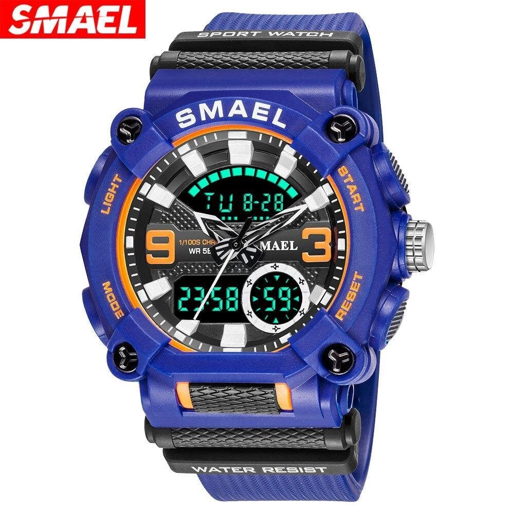 Paketilla Armeijanvihreä Smael Military Waches Digtal Led Vedenpitävä Miesten Urheilukello Miesten Kello 8052 Shock Army Watch Miesten Urheilullinen Dual Display Rannekello hinta ja tiedot | Miesten kellot | hobbyhall.fi