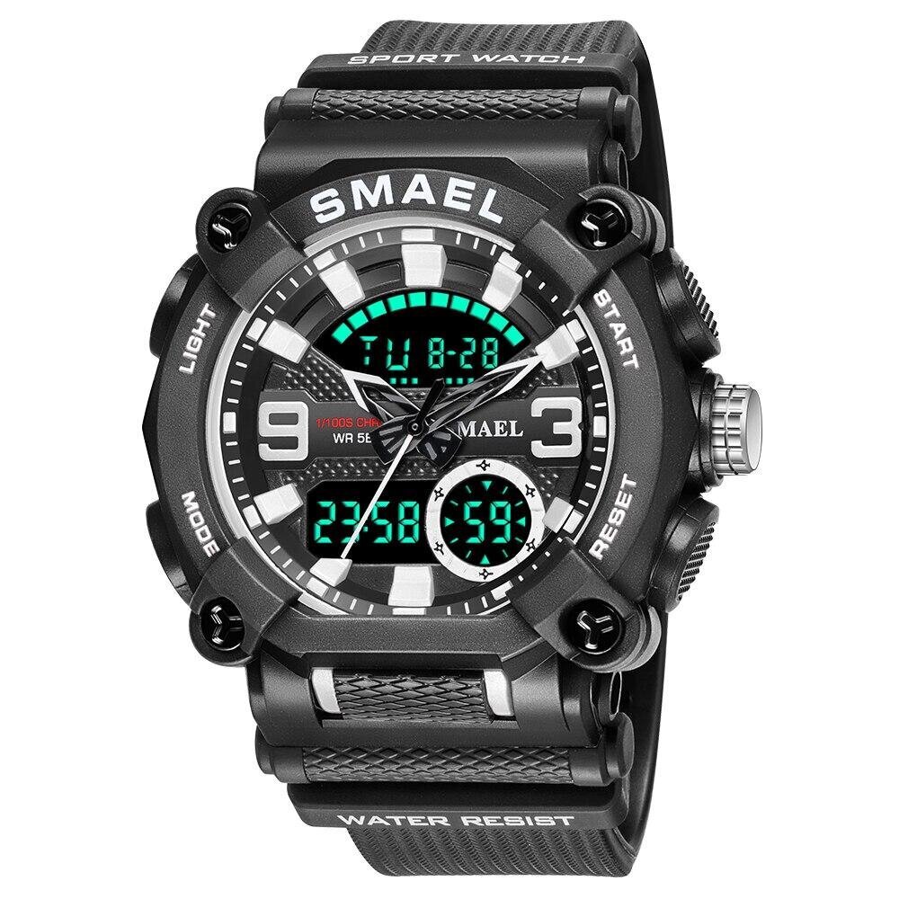 Paketilla Armeijanvihreä Smael Military Waches Digtal Led Vedenpitävä Miesten Urheilukello Miesten Kello 8052 Shock Army Watch Miesten Urheilullinen Dual Display Rannekello hinta ja tiedot | Miesten kellot | hobbyhall.fi