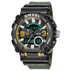 Paketilla Armeijanvihreä Smael Military Waches Digtal Led Vedenpitävä Miesten Urheilukello Miesten Kello 8052 Shock Army Watch Miesten Urheilullinen Dual Display Rannekello hinta ja tiedot | Miesten kellot | hobbyhall.fi