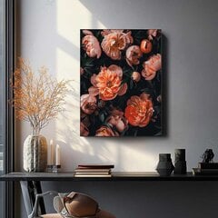 Maalaa numeroiden mukaan MUSTALLE KANKAALLE, kehystettynä Oh Art!, Kukkia "Herkkä pionit" 40x50 cm hinta ja tiedot | Maalaa numeroiden mukaan | hobbyhall.fi