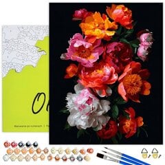 Maalaa numeroiden mukaan MUSTALLE KANKAALLE, kehystettynä Oh Art!, Kukkia "Kirkas kimppu" 40x50 cm hinta ja tiedot | Maalaa numeroiden mukaan | hobbyhall.fi