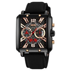 Musta Skmei Miesten Retro Quartz Movement Brand Watch 3Bar Vedenpitävät Miesten Rannekellot Päivämääräkellolla Mustat Kellot Reloj Para Hombre hinta ja tiedot | Miesten kellot | hobbyhall.fi