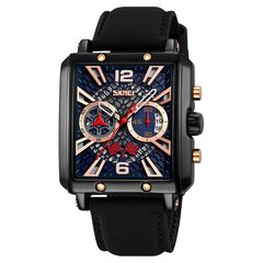 Musta Skmei Miesten Retro Quartz Movement Brand Watch 3Bar Vedenpitävät Miesten Rannekellot Päivämääräkellolla Mustat Kellot Reloj Para Hombre hinta ja tiedot | Miesten kellot | hobbyhall.fi