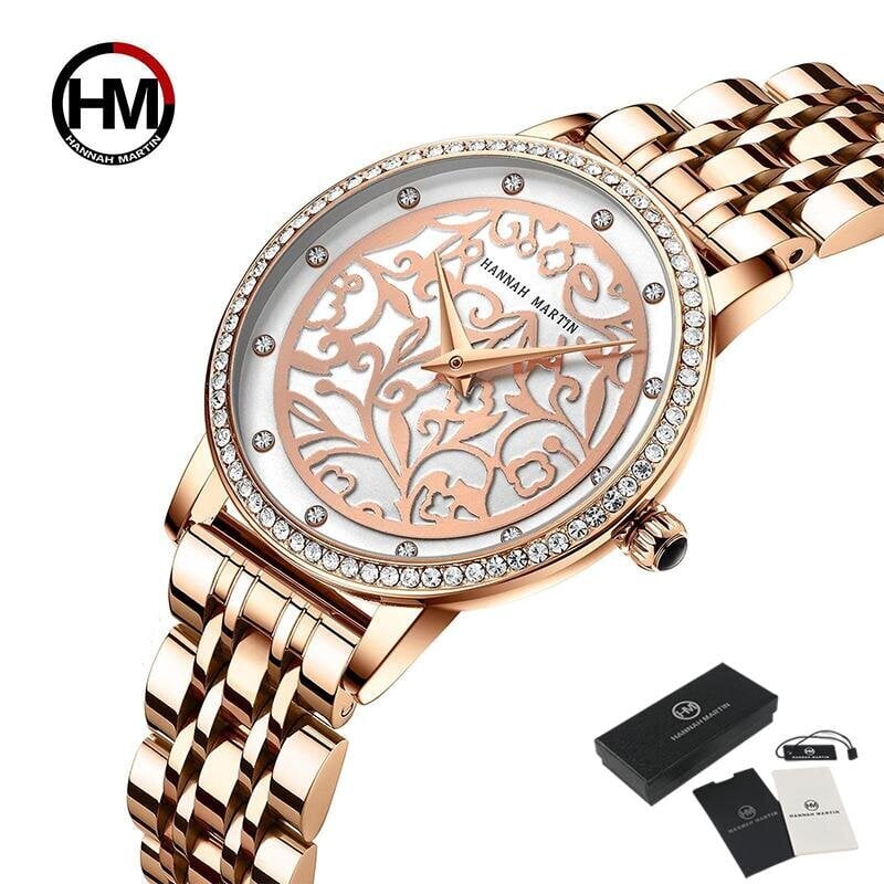 Valkoinen Hannah Martin Naisten Kellot Huippumerkki Luxury Fashion Diamond Naisten Rannekellot Ruostumattomasta Teräksestä Hopea Naisten Kvartsikello hinta ja tiedot | Miesten kellot | hobbyhall.fi