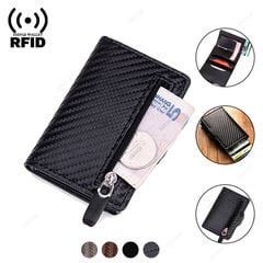 Hiilikuitu Rfid-luottokorttikotelo Miesten Lompakot Rahalaukku Käsilaukku Pieni Nahkainen Mini Slim Lompakot Vallet Carteira Masculina hinta ja tiedot | Miesten lompakot | hobbyhall.fi