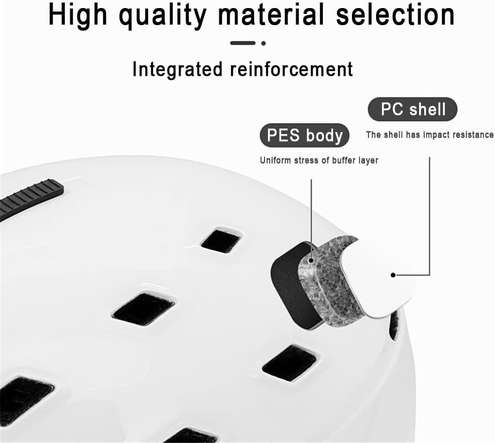 2-in-1 Visor Ski Lumilautakypärä Irrotettava Lumi Naamio Sumua Anti-UV Integroitu Suojalasit Kevyt Aikuiset Miehet Naiset Valkoinen S(52-55cm) hinta ja tiedot | Laskettelukypärät | hobbyhall.fi