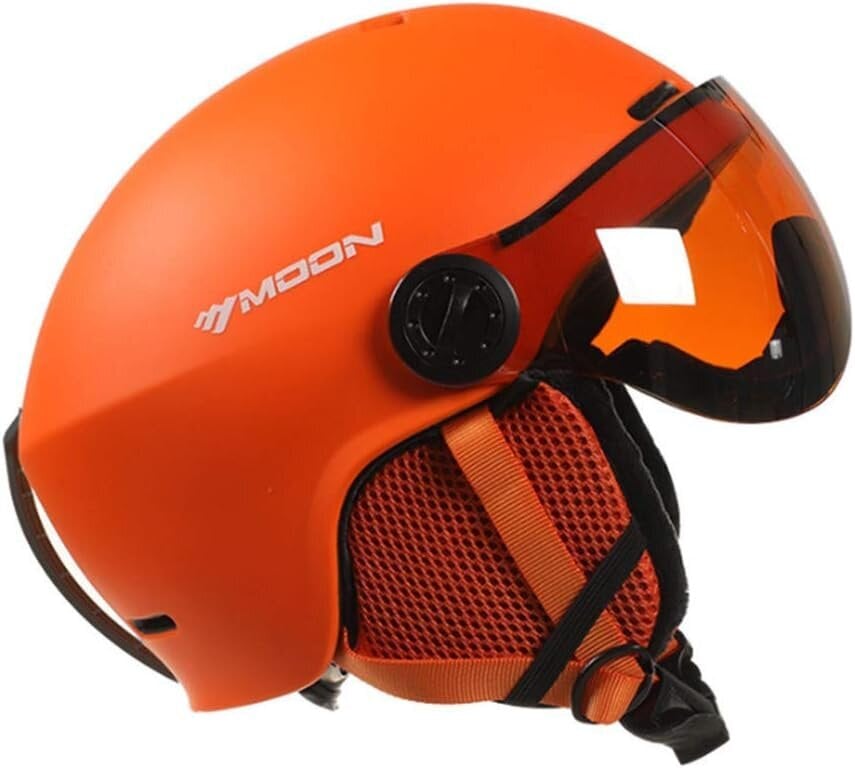 2-in-1 Visor Ski Lumilautakypärä Irrotettava Lumi Maski Anti-Fog Anti-UV Integroitu Suojalasit Kevyt Aikuiset Miehet Naiset Oranssi L(58-61cm) hinta ja tiedot | Laskettelukypärät | hobbyhall.fi