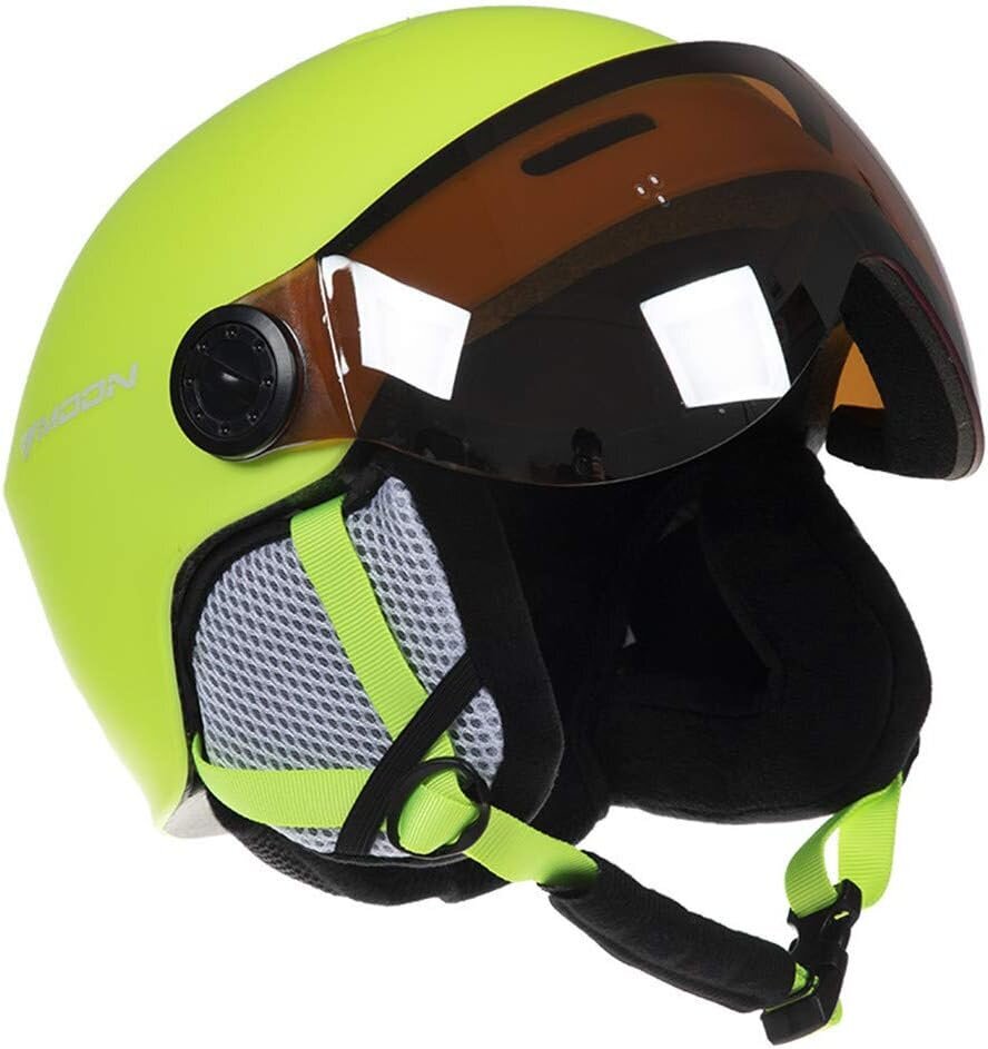 2-in-1 Visor Ski Lumilautakypärä Irrotettava Lumi Maski Anti-Fog Anti-UV Integroitu Suojalasien Shield Kevyt Aikuiset Miehet Naiset Keltainen XL (61-63cm) hinta ja tiedot | Laskettelukypärät | hobbyhall.fi