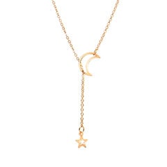 Uusi yksinkertainen Moon Star Riipus Choker kaulakoru Yksinkertainen kullanvärinen metalliseos Charm ketju kaulukset kaulakoru naisille juhlakorut hinta ja tiedot | Kaulakorut | hobbyhall.fi