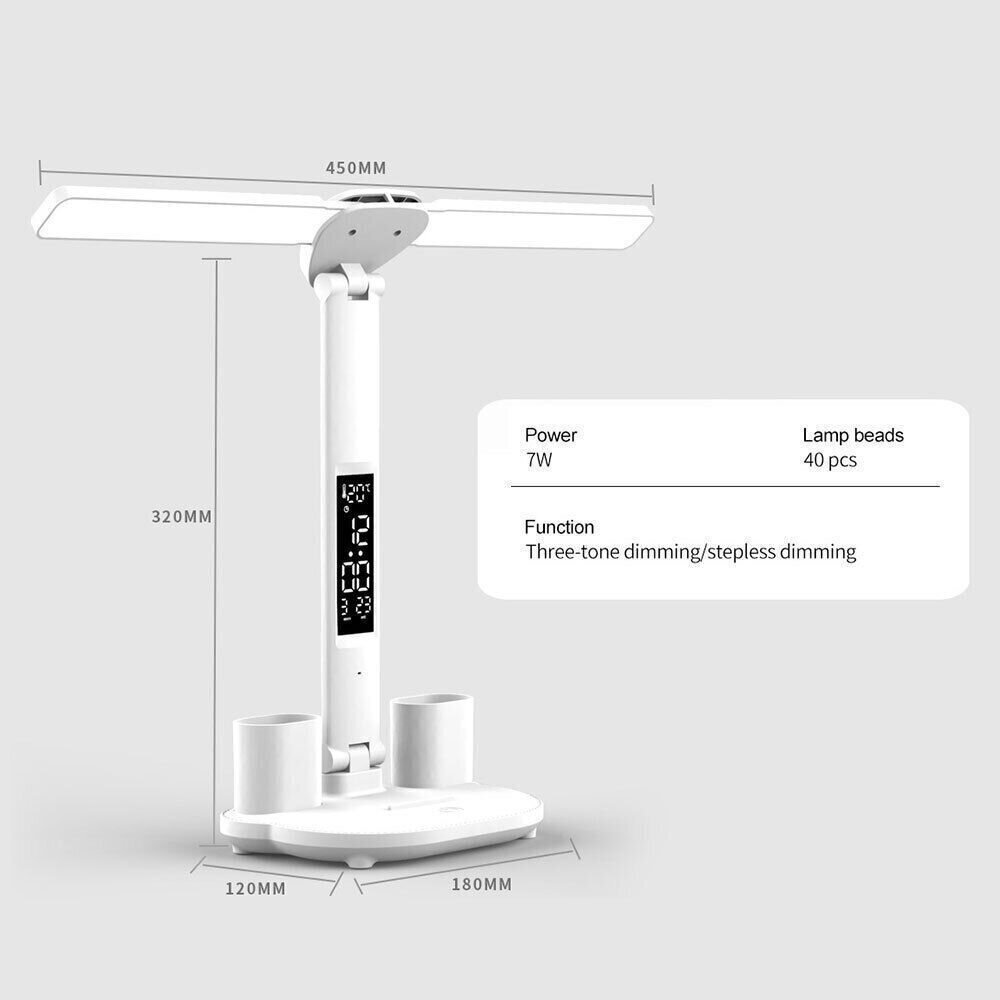 Pöytälamput, 7W akku LED-pöytälamppu Himmennettävä pöytälamppu kynätelineen aikalämpötila hinta ja tiedot | Pöytävalaisimet | hobbyhall.fi