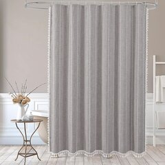 Kylpyhuonetarvikkeet, harmaa suihkuverho, 36x72, puuvillaiset liinavaatteet, Boho Style hinta ja tiedot | Kylpyhuoneen sisustus | hobbyhall.fi