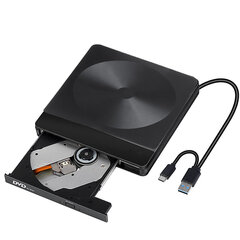 Optiset asemat, USB C 3.0 ulkoinen CD/DVD-aseman lukija Mac-/PC-kannettaville hinta ja tiedot | Levyasemat | hobbyhall.fi