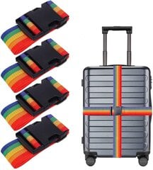 4-osainen matkalaukku Rainbow-matkatavaroiden hihnalla hinta ja tiedot | Naisten käsilaukut | hobbyhall.fi