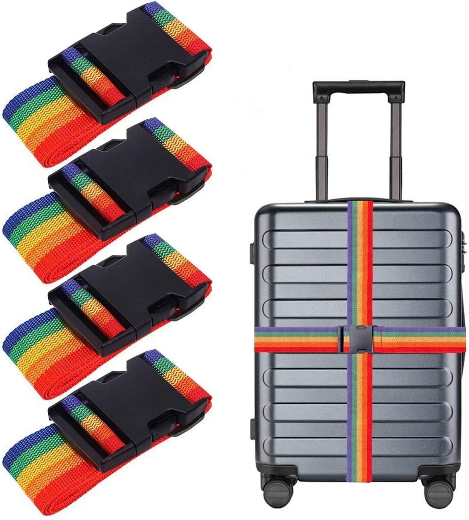 4-osainen matkalaukku Rainbow-matkatavaroiden hihnalla hinta ja tiedot | Naisten laukut | hobbyhall.fi