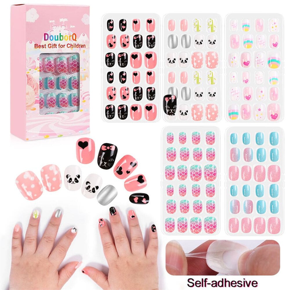 120 kpl/setti Kids Cute tekokynnet Täydellinen tee-se-itse Nail Art hinta ja tiedot | Manikyyri- ja pedikyyritarvikkeet | hobbyhall.fi