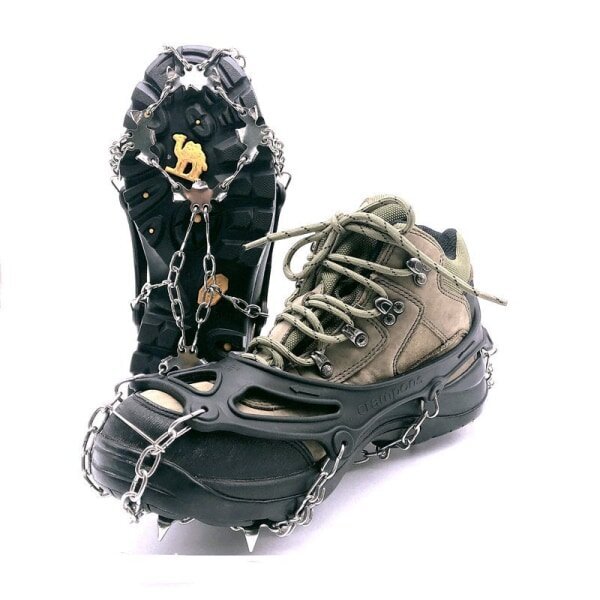 Crampons Traction Splint 19 piikkiä ruostumatonta terästä liukumaton ote Jää Lumikengät Saappaat Vaellus Vuorikiipeily Kalastus Vaellus Talvi musta hinta ja tiedot | Laskettelusuojukset | hobbyhall.fi