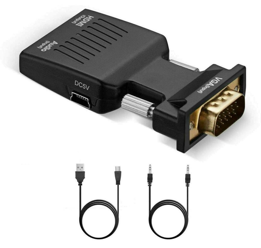 XtendLan Adaptér VGA (M) ja HDMI (F), 1080p, äänentoisto (konektori 3,5 mm, F) hinta ja tiedot | Adapterit | hobbyhall.fi