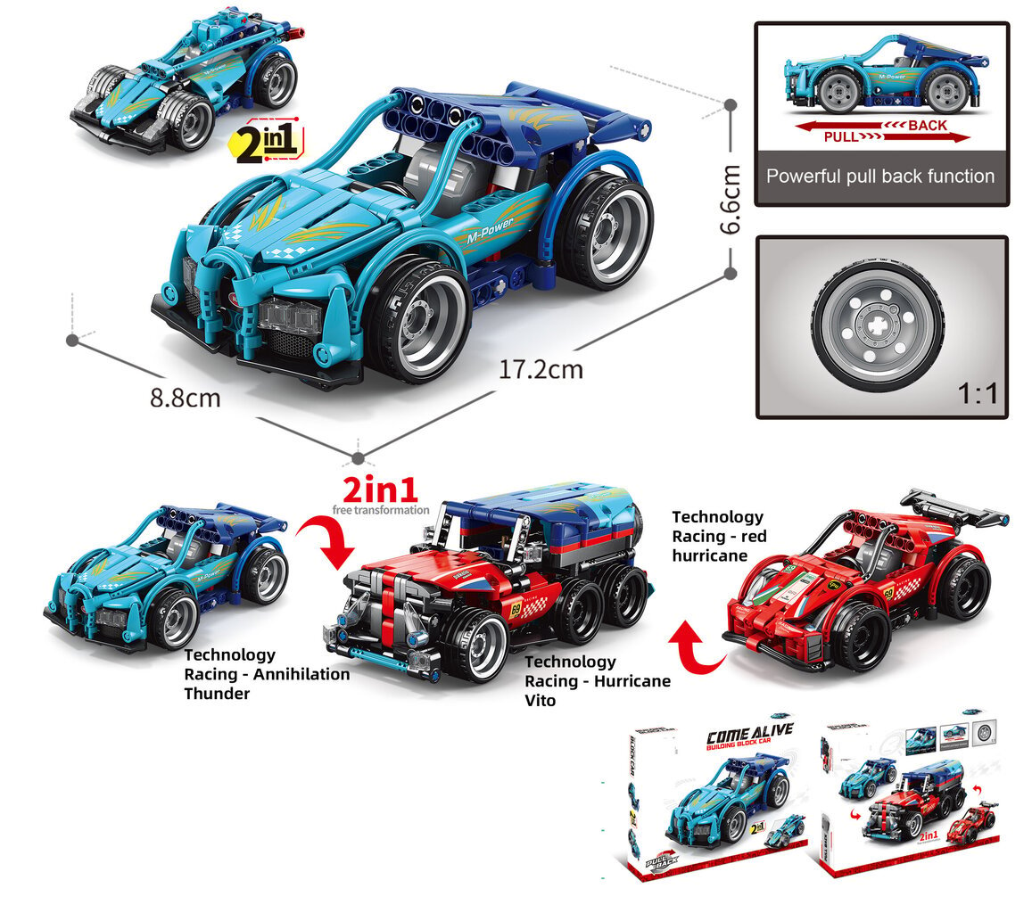 Rakentaja - Urheiluauto 2 in 1, 219 det. hinta ja tiedot | LEGOT ja rakennuslelut | hobbyhall.fi