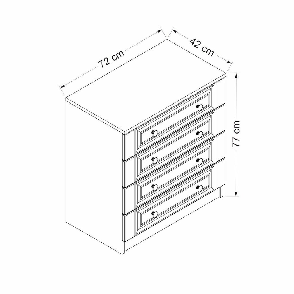 Lipasto Asir Dresser Kale 4927, valkoinen hinta ja tiedot | Lipastot | hobbyhall.fi