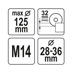 Leikkaussuoja leikkuupöly säädettävä M14 115/125 mm YT-82992 hinta ja tiedot | Hiomakoneet | hobbyhall.fi