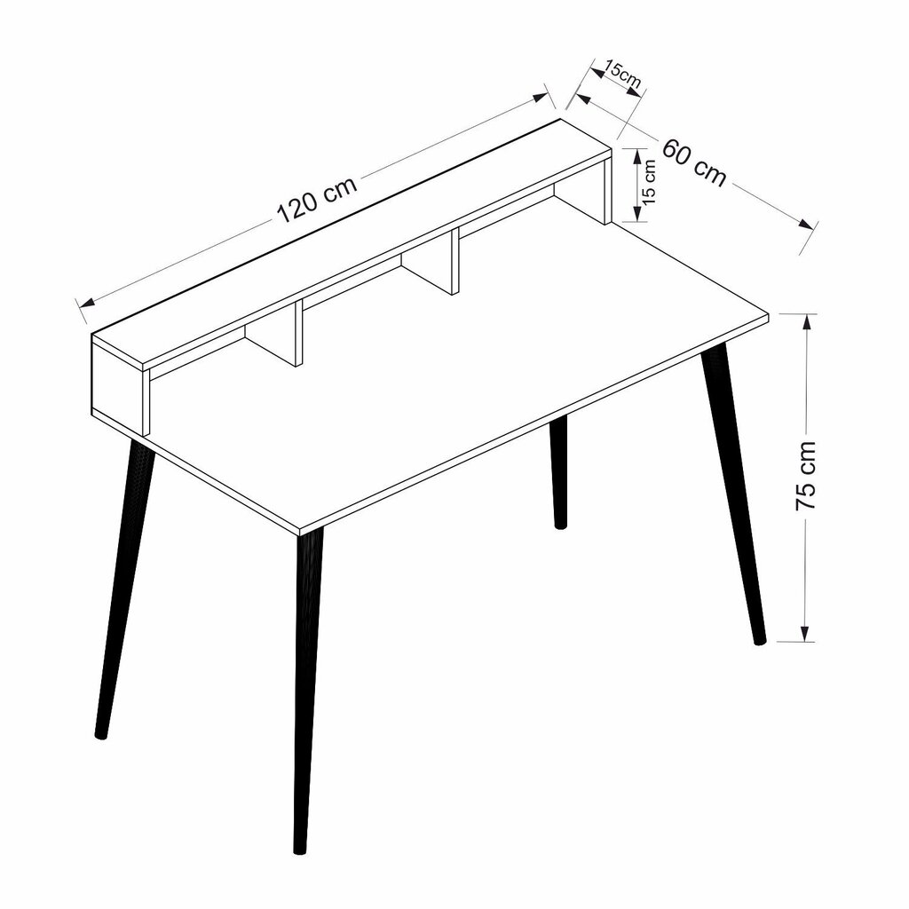 Työpöytä Asir Ronas 120, ruskea hinta ja tiedot | Tietokonepöydät ja työpöydät | hobbyhall.fi