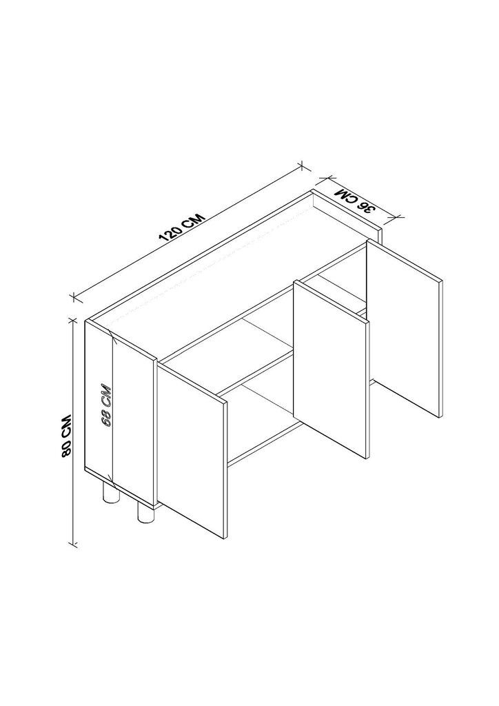 Keittiökaappi Asir Ala, valkoinen hinta ja tiedot | Keittiön kaapit | hobbyhall.fi