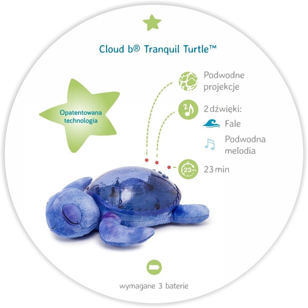 Tranquil Turtle Projector 0+ kuukautta hinta ja tiedot | Vauvan lelut | hobbyhall.fi