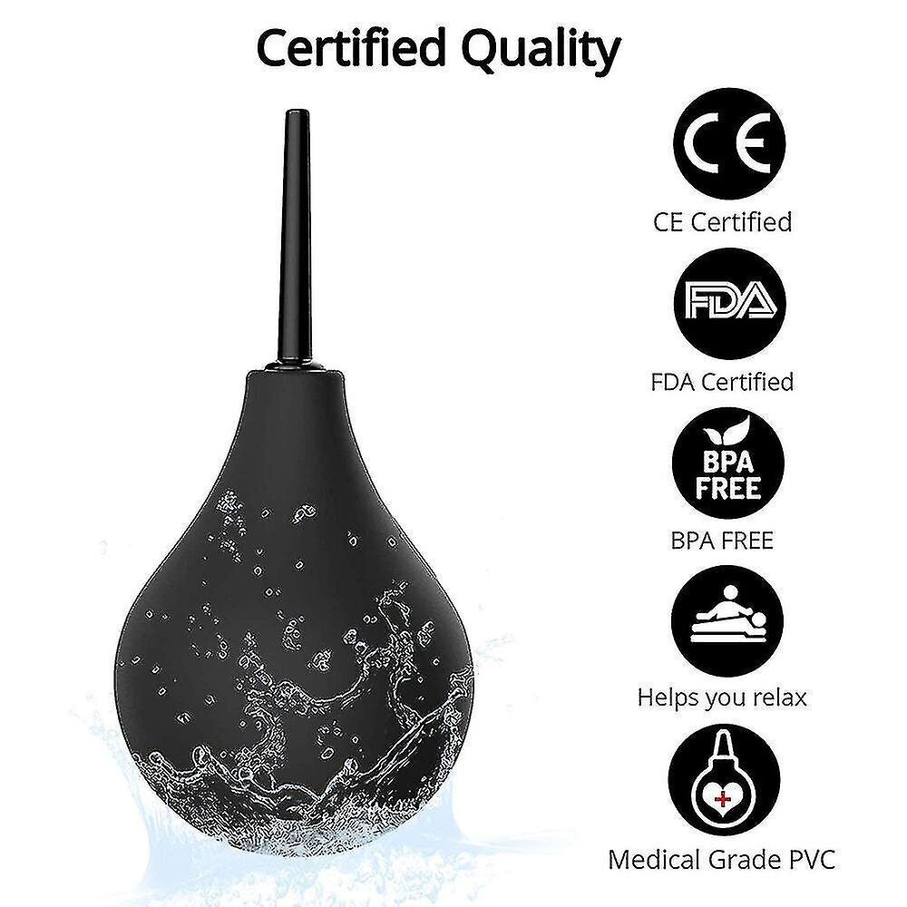 220 ml Black Enema Bulb Kit Clean anaalisuihku suuttimella Unisex-miehille naisille paksusuolenpuhdistus hinta ja tiedot | Hammasvälisuihkut | hobbyhall.fi