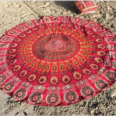 (vaihtoehto 1) 150 cm Summer Beach Ohut Pyöreä Mandala Pyyhepeitto Hippie Pareo Boho Tapiot Matt Kodinsisustus hinta ja tiedot | Isot matot | hobbyhall.fi