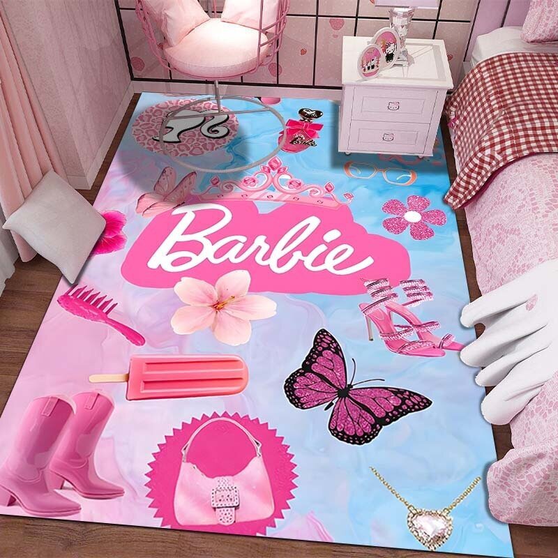 (Tyyli G-60x90cm (24x35in))10 kokoa MINISO Barbie-tulostusmatto olohuoneeseen Makuuhuoneeseen Lastenhuoneeseen Kodinsisustus Vaaleanpunainen Huoneen sisustusalue Matto Liukumaton matto hinta ja tiedot | Isot matot | hobbyhall.fi