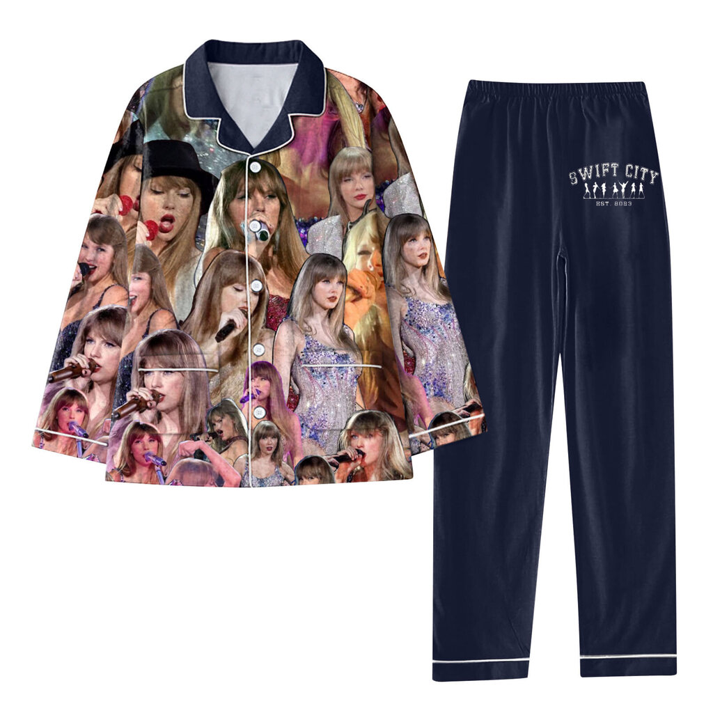 Taylor Swift joulu pyjama naisten 1989 paita ja housut pyjama sarjaa nappia alas Loungewear Xmas Sleepwear yövaatteet(A) hinta ja tiedot | Yöasut ja pyjamat | hobbyhall.fi