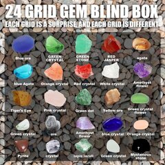 24 Crystal Advent Calendar, Mineral Christmas Advent kalenteri, ainutlaatuinen muotoilu kalenteri, joulun adventtikalenterin koristeet, lasten joulu Com hinta ja tiedot | Joulukoristeet | hobbyhall.fi