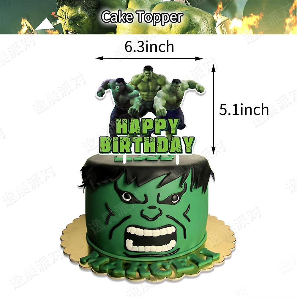 Hulk-teema Syntymäpäiväjuhlien sisustustarvikkeet Ilmapallot Banneri Cupcake/Cake Topper -riippuvat pyörteet hinta ja tiedot | Juhlakoristeet | hobbyhall.fi