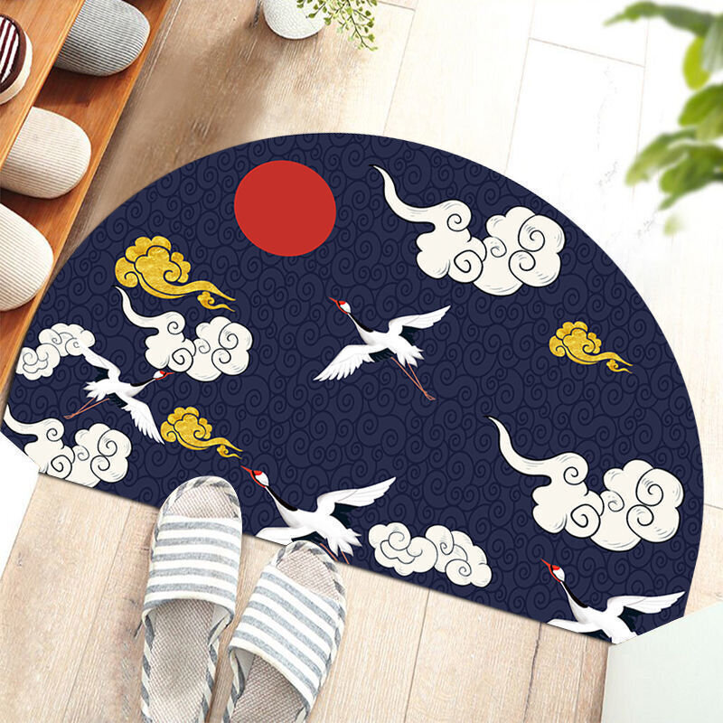 (18-45X90CM)Kiinalaiset puolipyöreät lattiamatot Japanilaistyylinen nosturi Painettu ovi Sisäänkäynti Liukumattomat lattiamatot Parvekematto Käytävän kuistimatto hinta ja tiedot | Isot matot | hobbyhall.fi