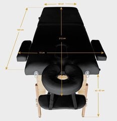 Hierontapöytä Fluxar MS-020, musta, 2 segmenttiä hinta ja tiedot | Hierontatuotteet | hobbyhall.fi