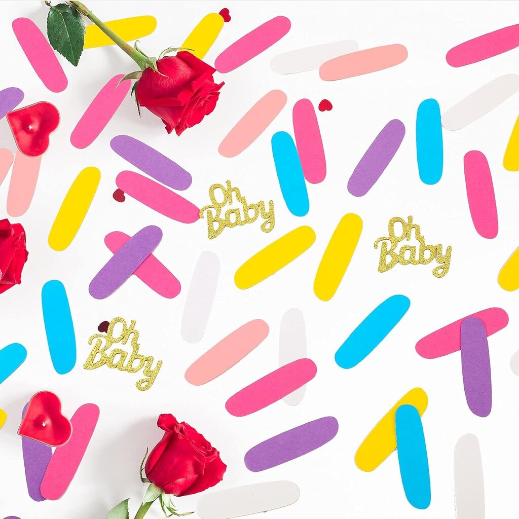 350 kpl Baby Confetti Sprinkles Baby Shower Pöytä Konfetti Koristeet Donitsipaperi Vauvakonfetti Sprinkit Baby Showerin (klassinen tyyli) hinta ja tiedot | Koristeet ja tarrat | hobbyhall.fi