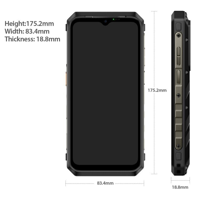 Ulefone Power Armor 19T kestävä puhelin, lämpökuvauskamera, 108 megapikselin kamera, 12 Gt + 256 Gt, kolminkertaiset takakamerat, IP68/IP69K vedenpitävä pölytiivis iskunkestävä, 9600 mAh akku, sivu sormenjälkitunnistus, 6,58 tuuman mediaTek Helioe 29 - 18 hinta ja tiedot | Matkapuhelimet | hobbyhall.fi